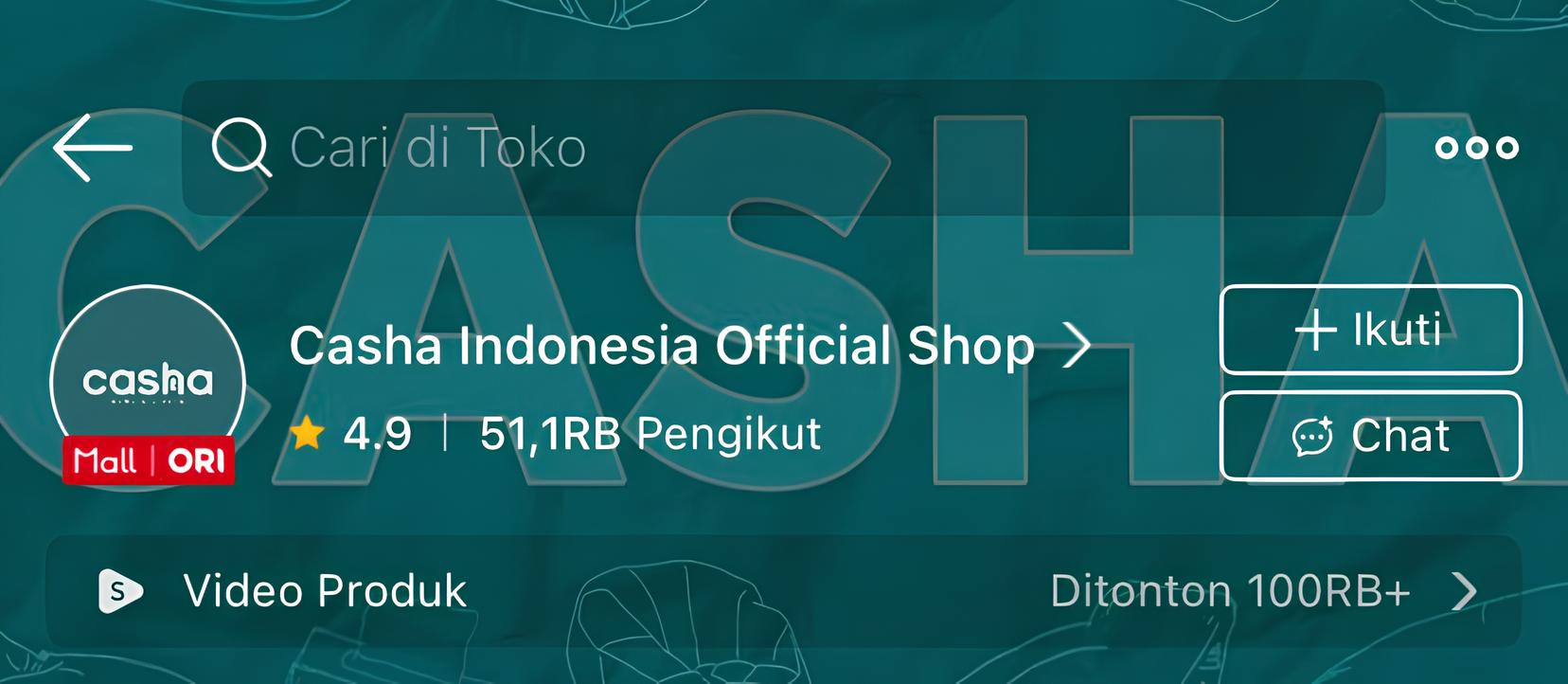 Logo dan toko Shopee casha.indonesia