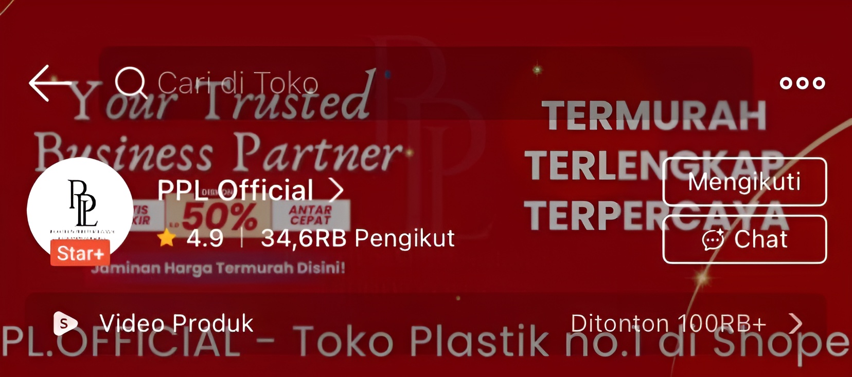 Logo dan toko Shopee PPL.Official